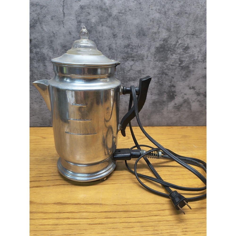 Vtg Empire Metal Ware Aluminum Automatic Coffee Percolator No. 1832 **SEE PICS